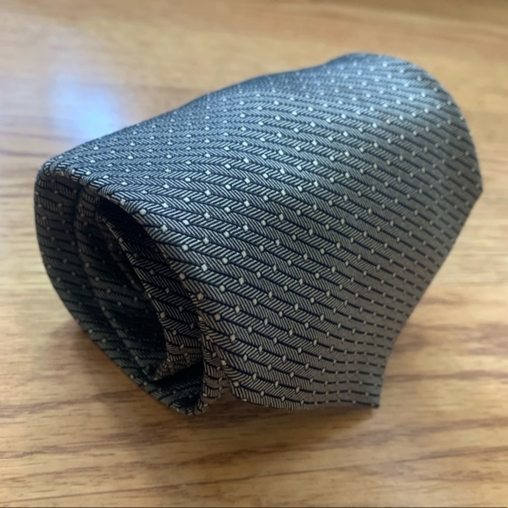 Faconnable Gunmetal Gray & Navy Blue Tie NWT